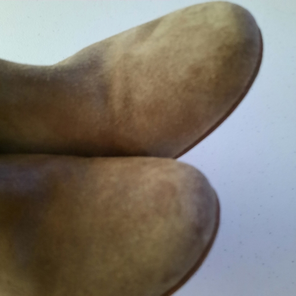 Diba Suede Leather Fringe Tan Booties - Picture 7 of 11